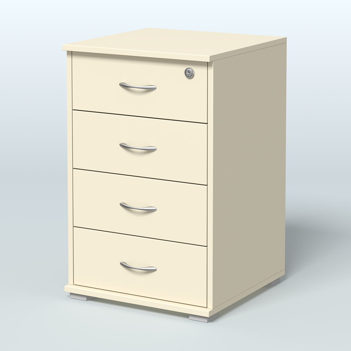 Тумба Нотте подкатная (4 ящика с замком) Крем Вайс