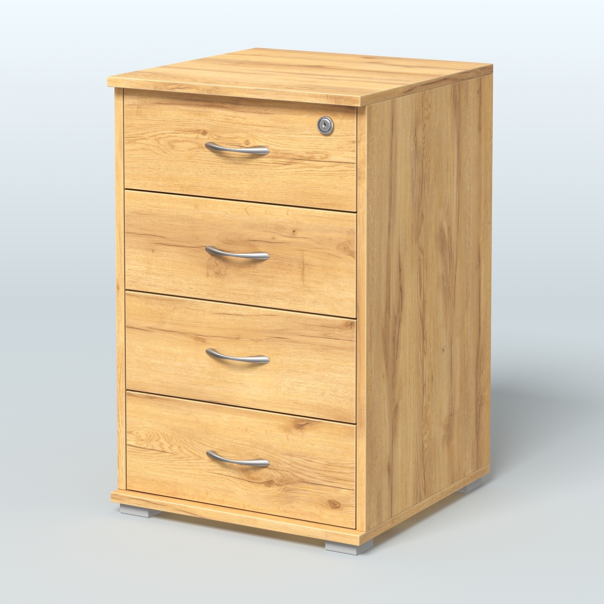 Тумба Нотте подкатная (4 ящика с замком) Дуб Золотистый