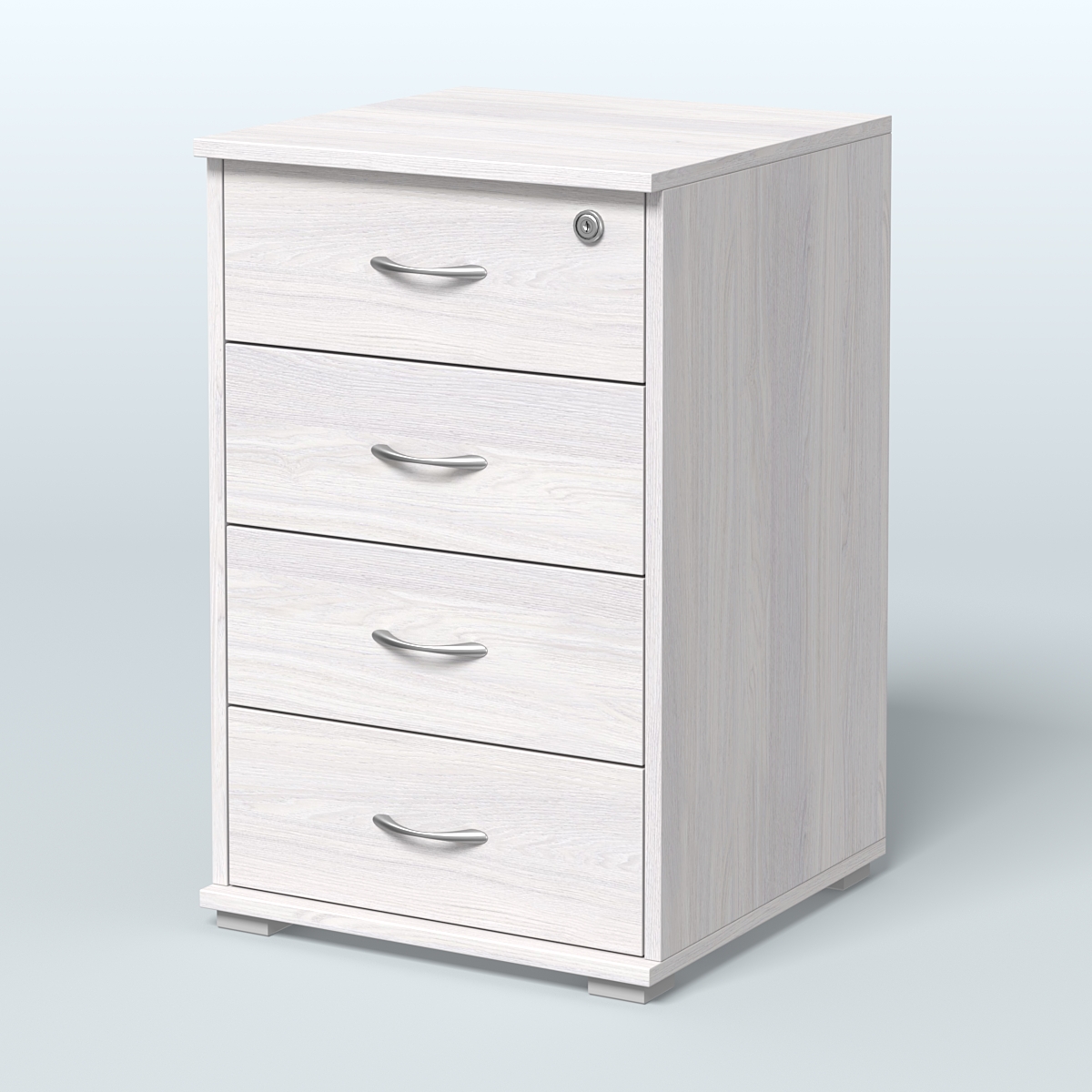 Тумба Нотте подкатная (4 ящика с замком) Ясень Анкор светлый