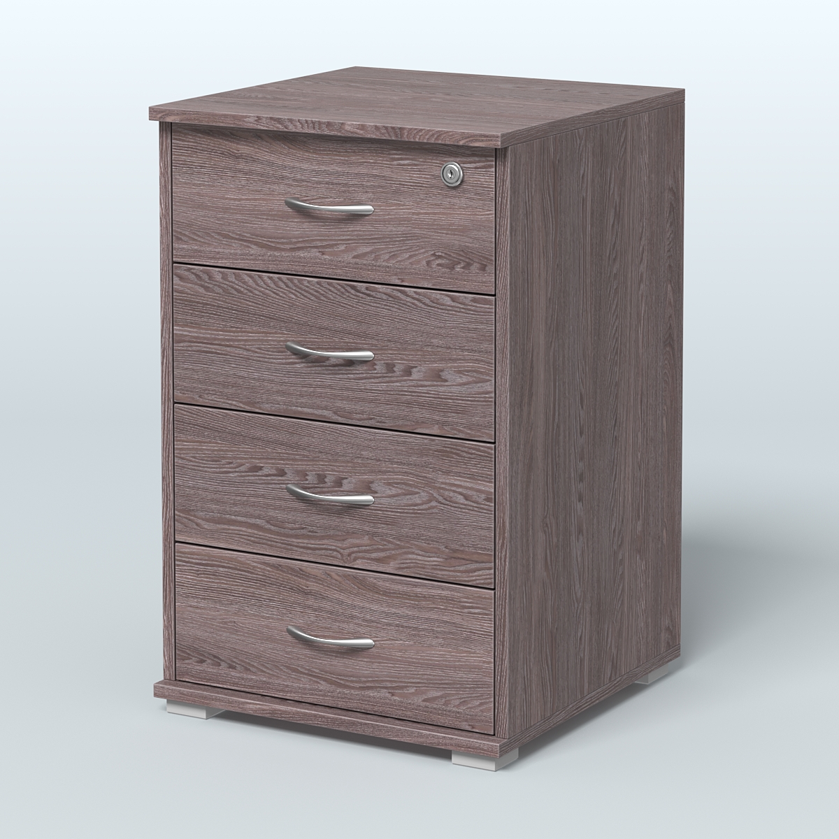 Тумба Нотте подкатная (4 ящика с замком) Ясень Анкор темный