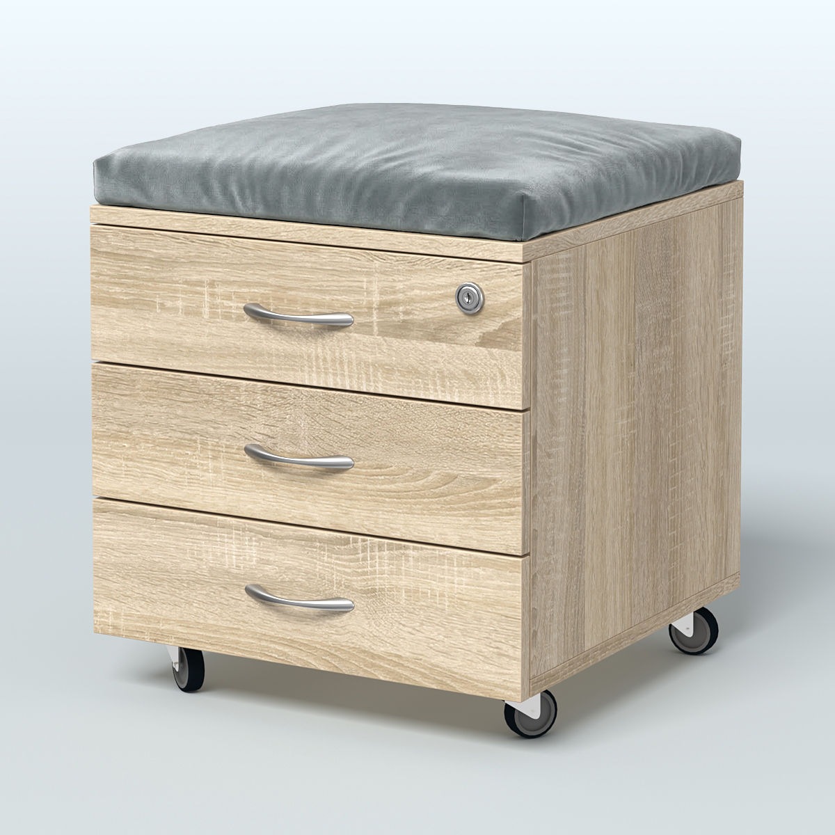 Тумба подкатная Платинум Персонал, цвет белый премиум Дуб Сонома