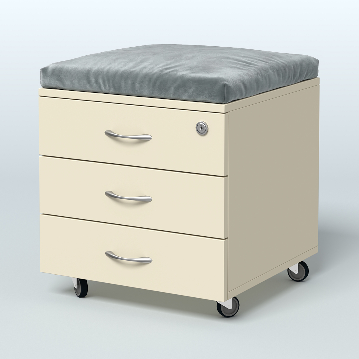 Тумба подкатная Платинум Персонал, цвет белый премиум Крем Вайс