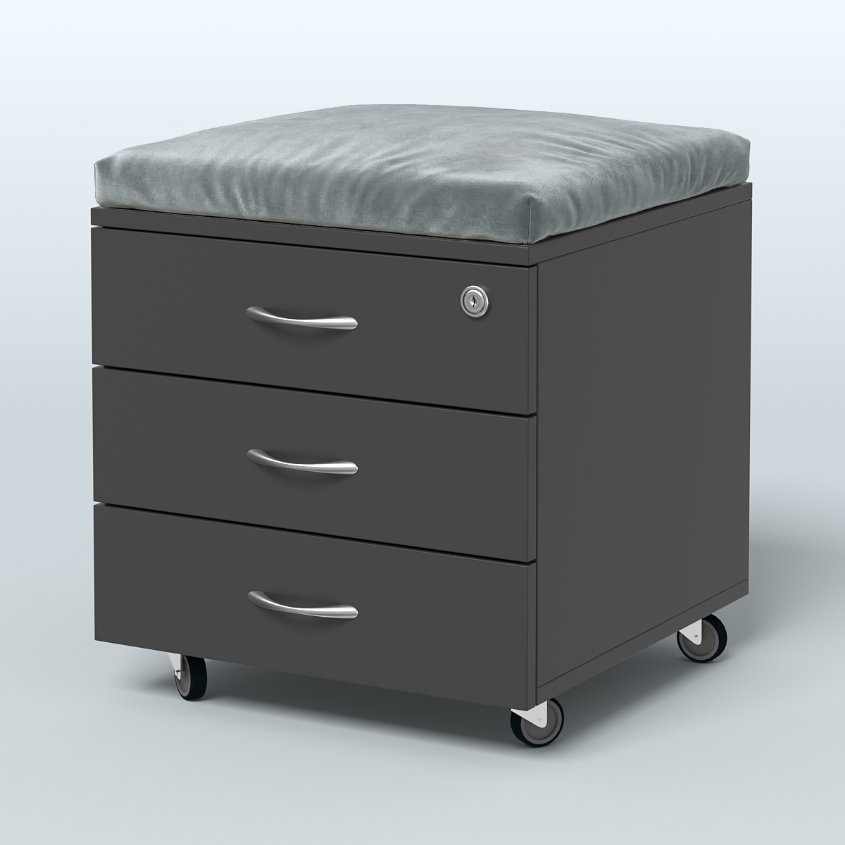 Тумба подкатная Платинум Персонал, цвет белый премиум Черный