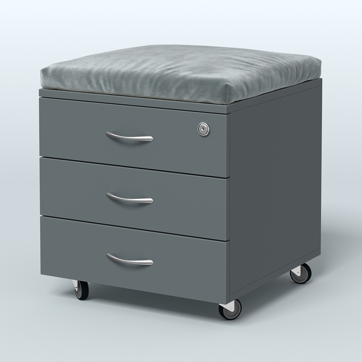 Тумба подкатная Платинум Персонал, цвет белый премиум Темно-Серый