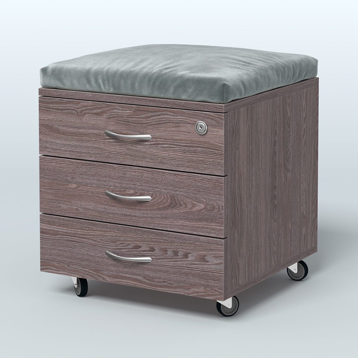 Тумба подкатная Платинум Персонал, цвет белый премиум Ясень Анкор темный