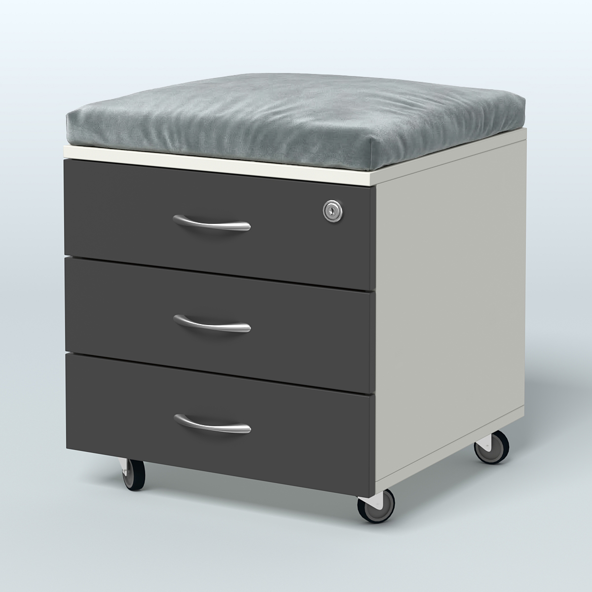 Тумба подкатная Платинум Персонал, цвет белый премиум Белый и Черный