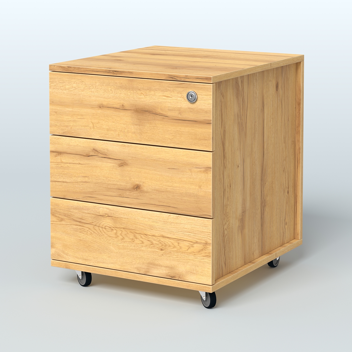 Тумба мобильная Киви, цвет белый Дуб Золотистый