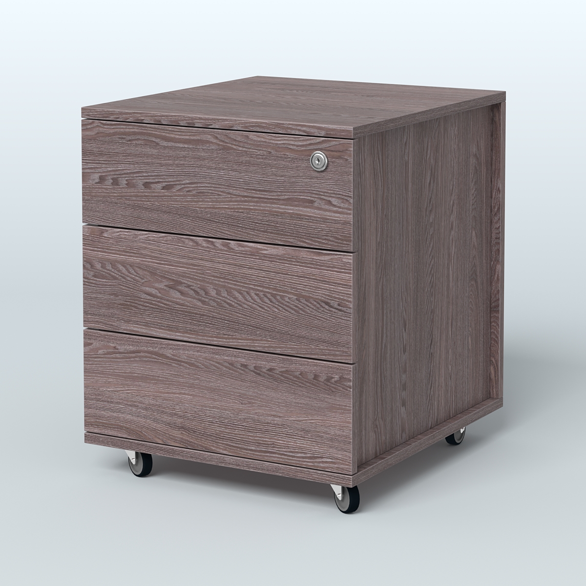 Тумба мобильная Киви, цвет белый Ясень Анкор темный