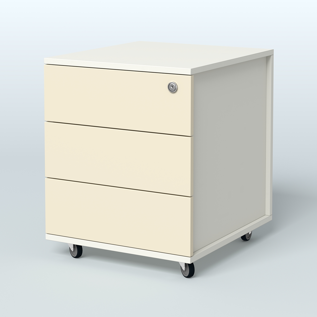 Тумба мобильная Киви, цвет белый Белый + Крем Вайс