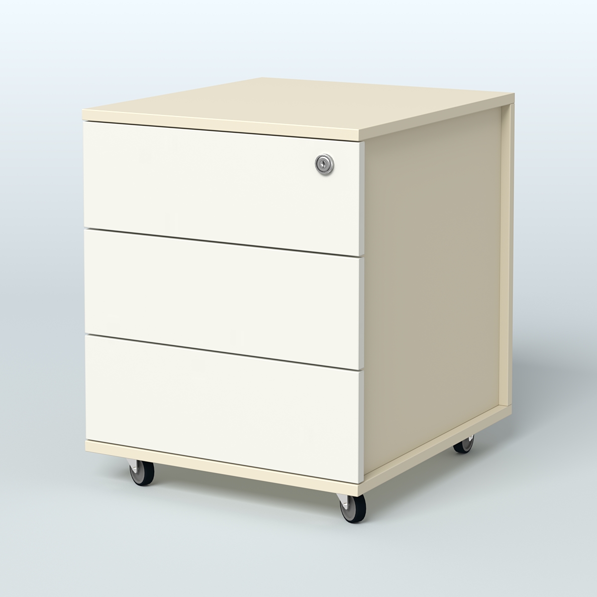 Тумба мобильная Киви, цвет белый Крем Вайс + Белый