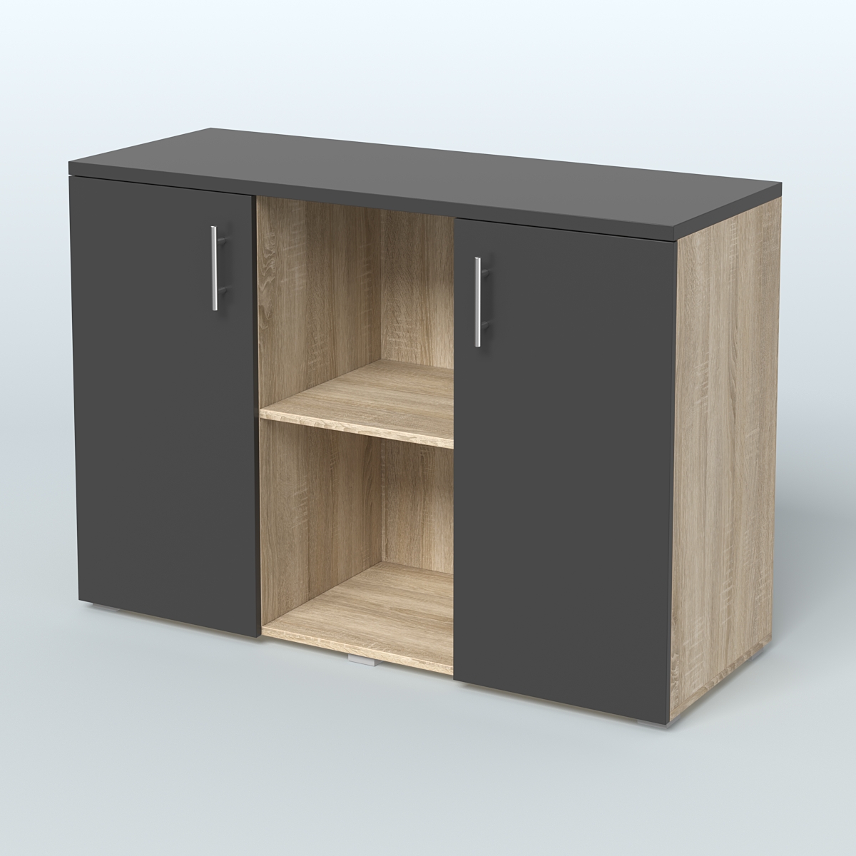 Греденция ТБ-01 Дуб Сонома + Черный