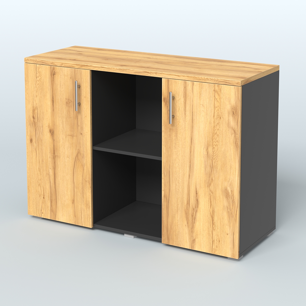 Греденция ТБ-01 Черный и Дуб Золотистый U1148