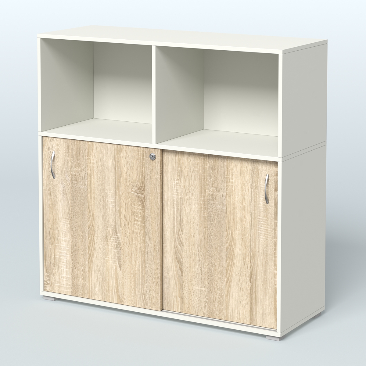 Шкаф-купе приставной/опорный, цвет дуб наварра Белый + Дуб Сонома