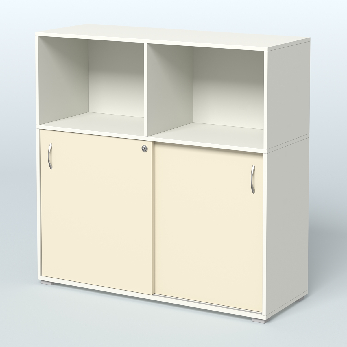 Шкаф-купе приставной/опорный, цвет дуб наварра Белый + Крем Вайс