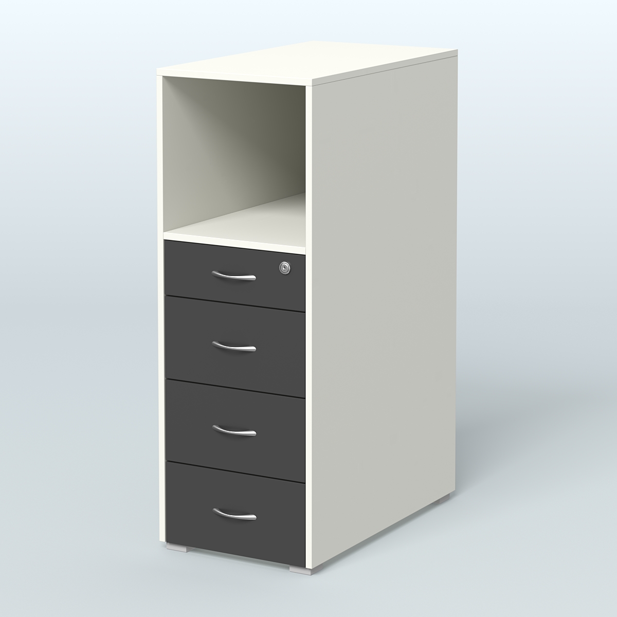 Тумба высокая Стандарт Белый и Черный