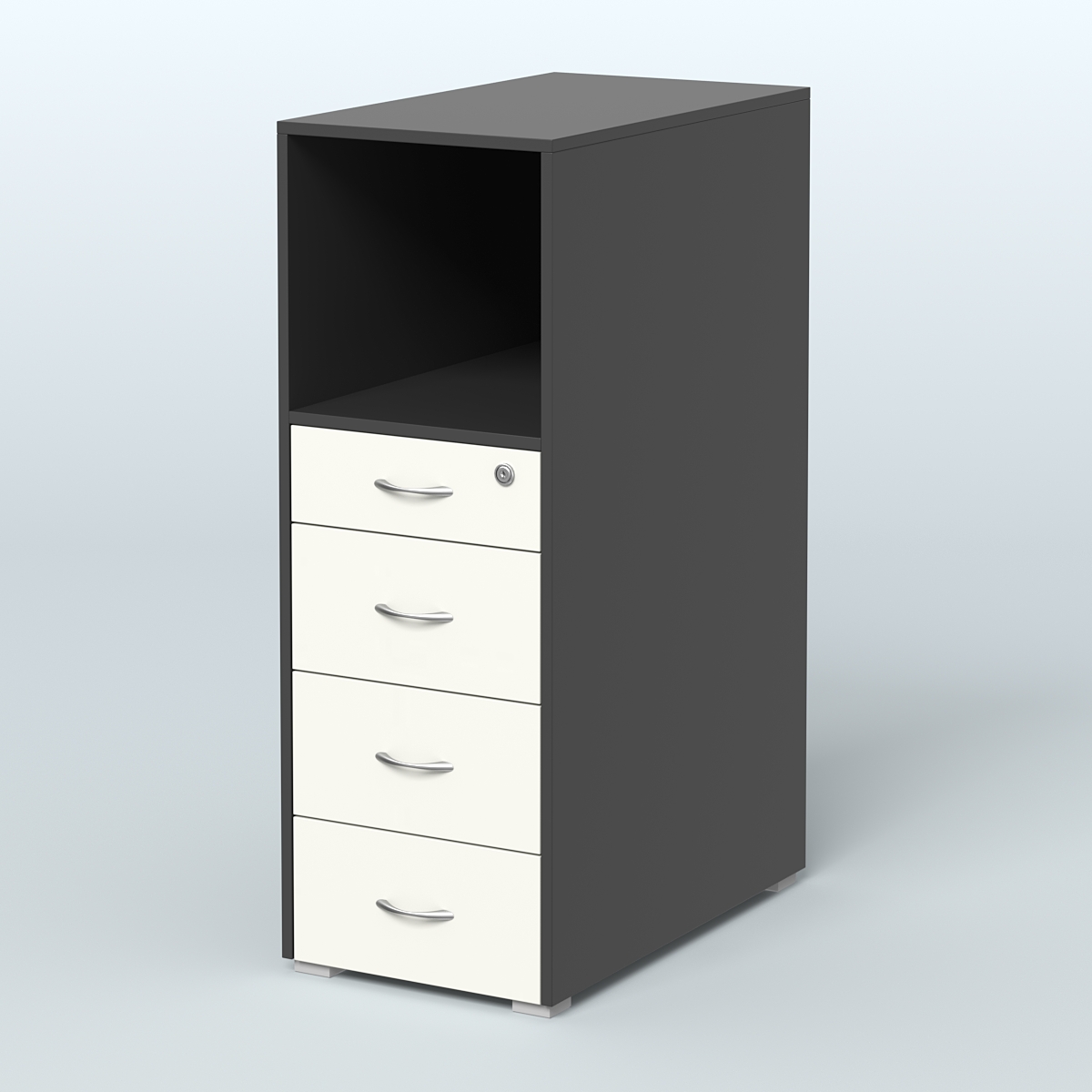 Тумба высокая Стандарт Черный + Белый