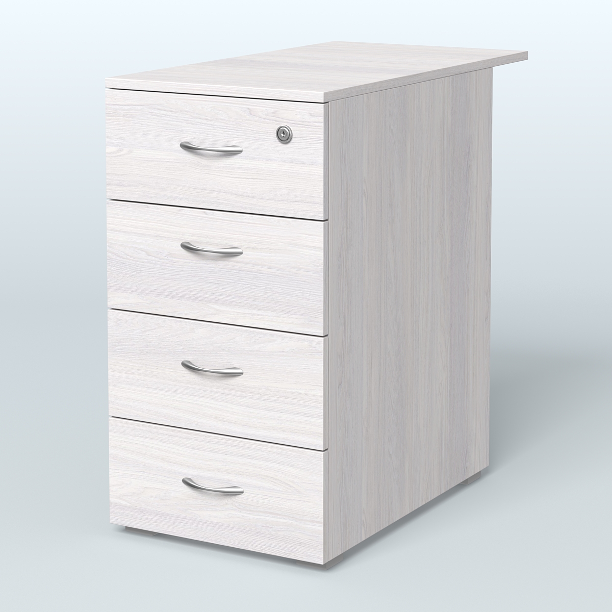 Тумба приставная Прайм, цвет белый Ясень Анкор светлый