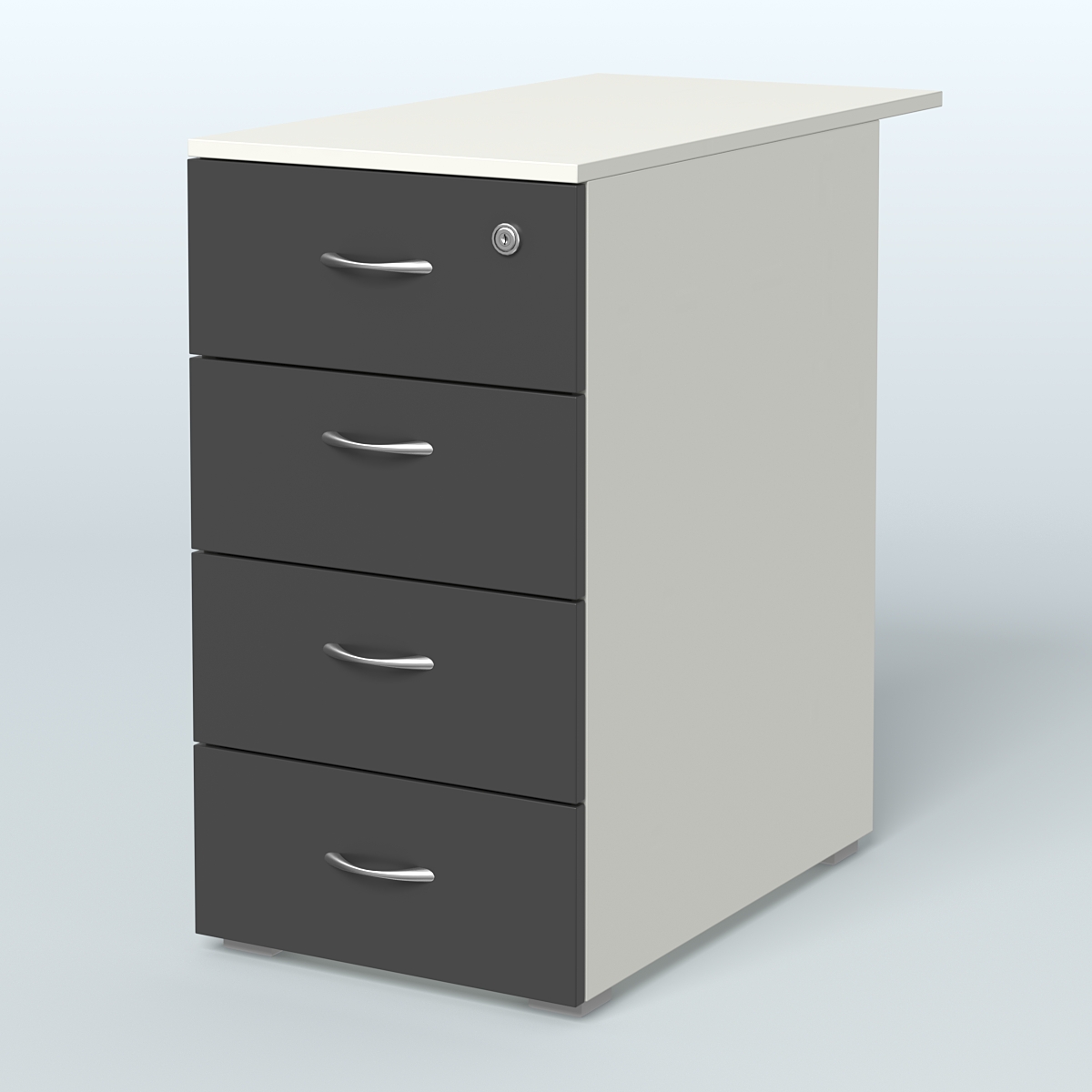 Тумба приставная Прайм, цвет белый Белый и Черный