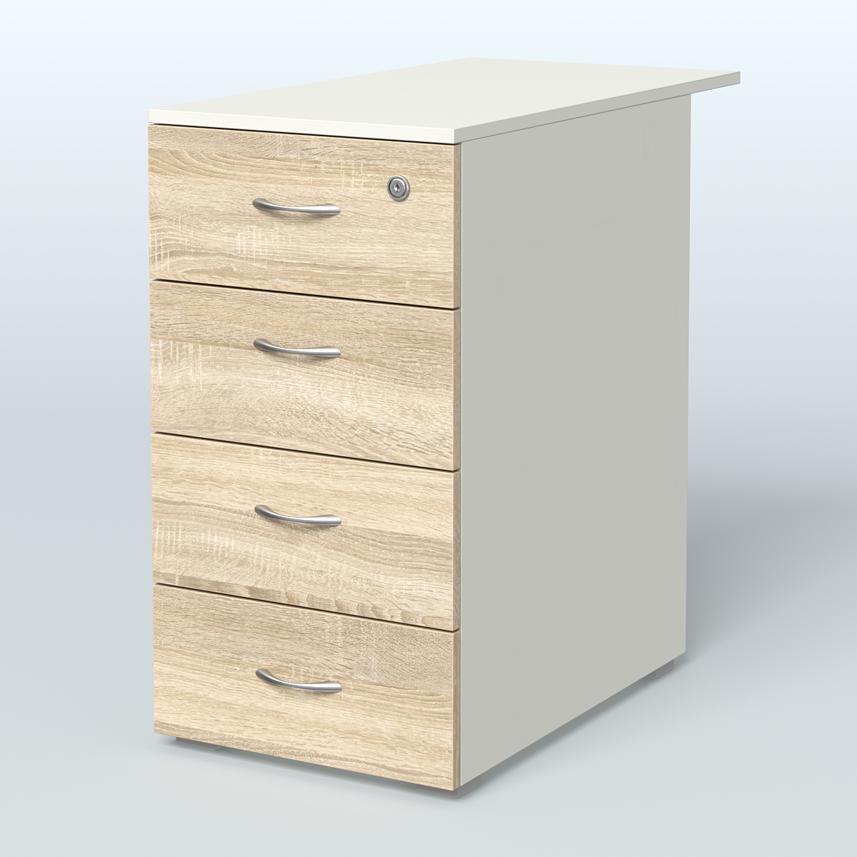 Тумба приставная Прайм, цвет белый Белый + Дуб Сонома