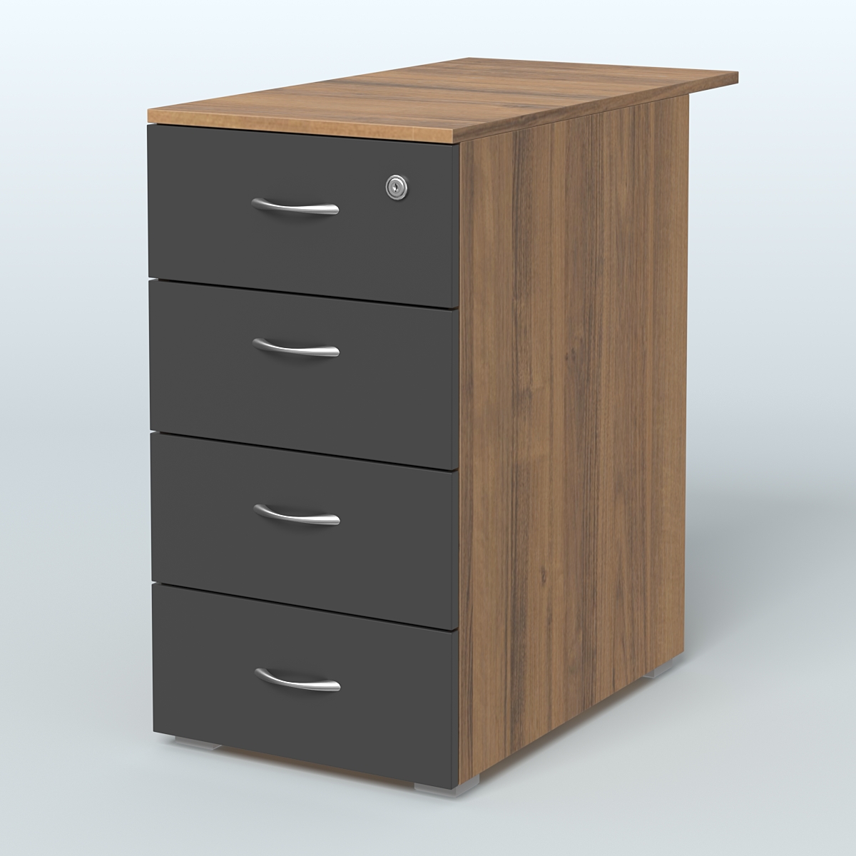 Тумба приставная Прайм, цвет белый Орех + Черный