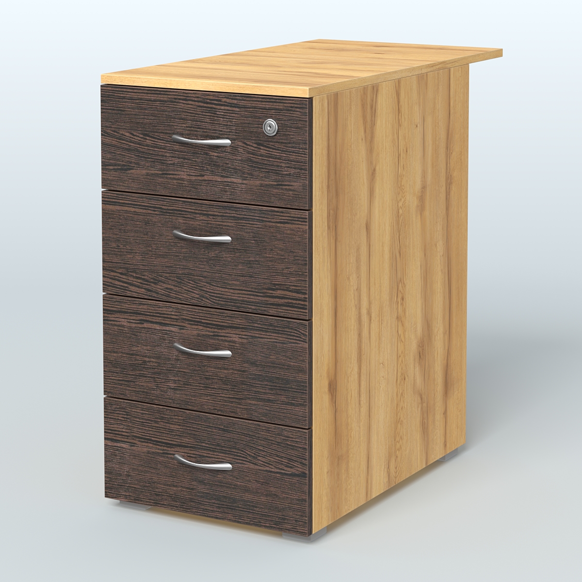 Тумба приставная Прайм, цвет белый Дуб Золотистый + Дуб Венге