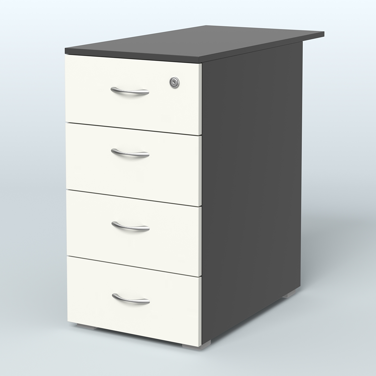 Тумба приставная Прайм, цвет белый Черный + Белый