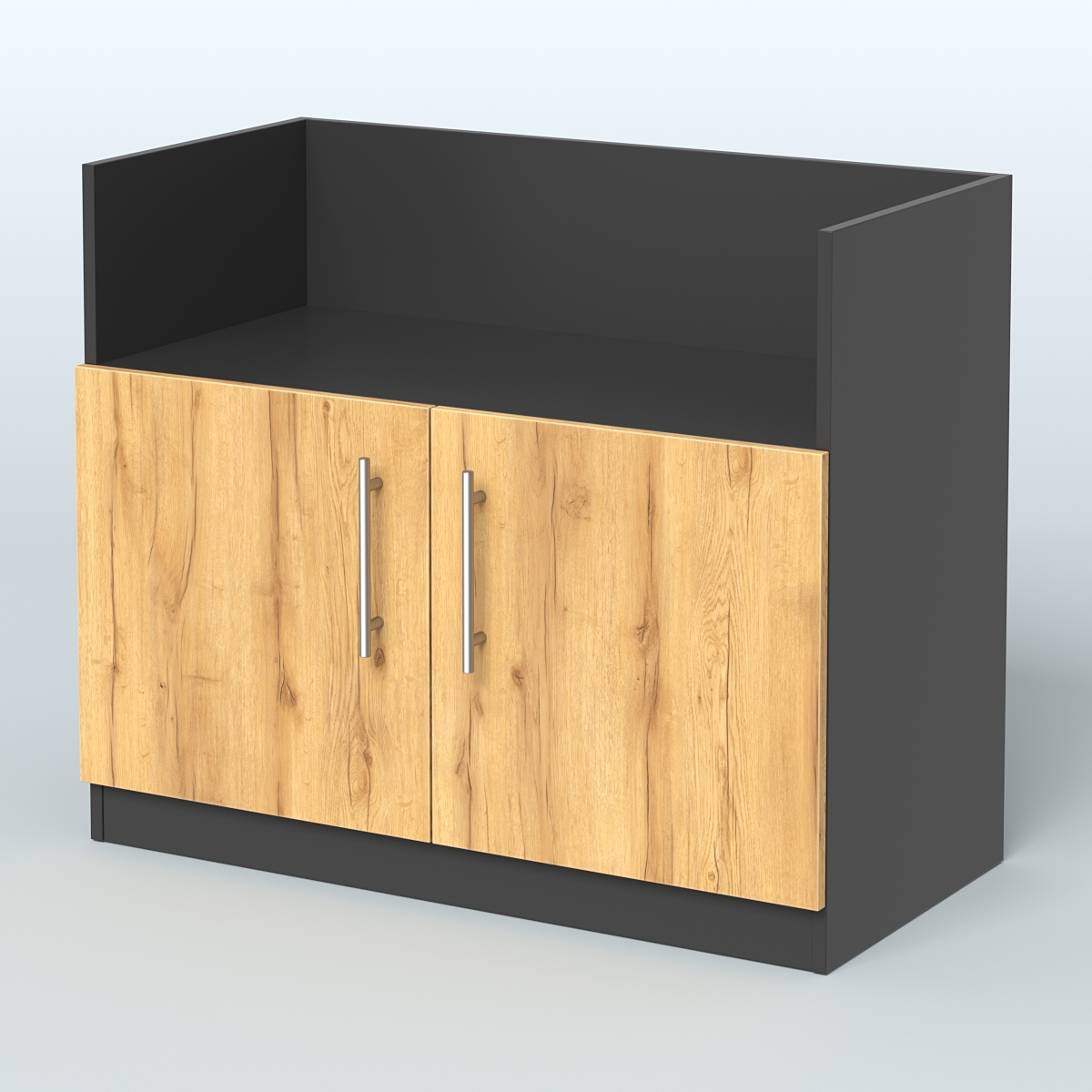 Креденция с нишей  Черный и Дуб Золотистый U1148