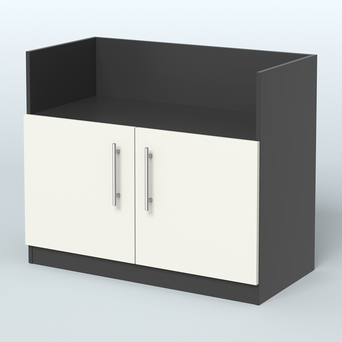 Креденция с нишей  Черный + Белый