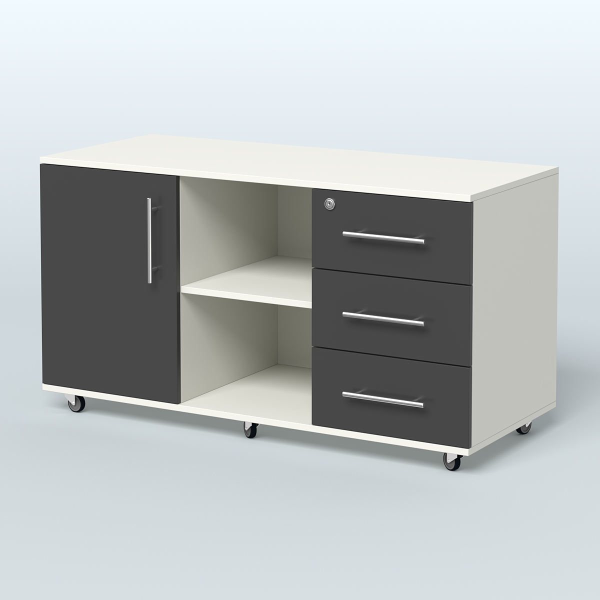 Приставка подкатная Лонди, цвет дуб шамони светлый Белый и Черный