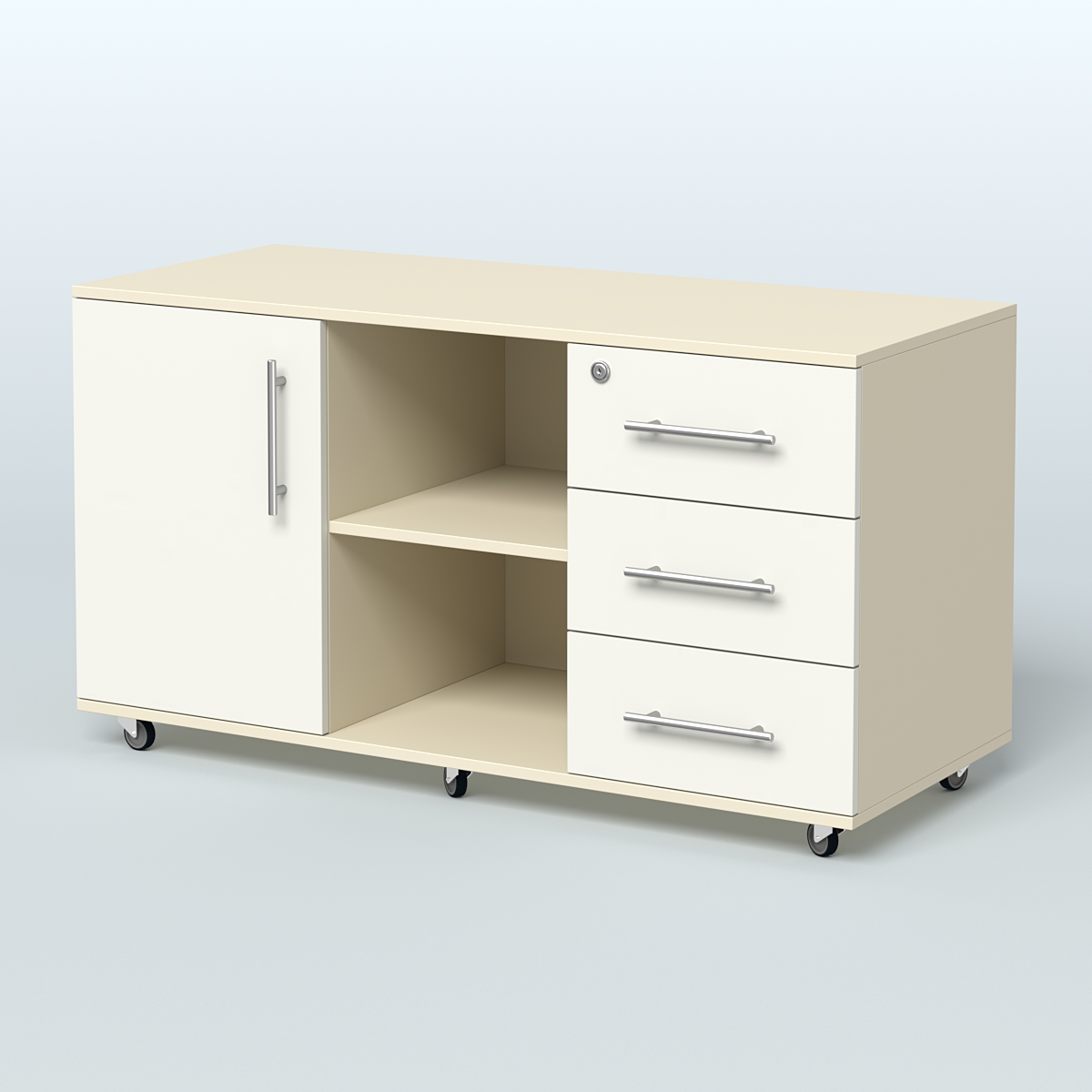 Приставка подкатная Лонди, цвет дуб шамони светлый Крем Вайс + Белый