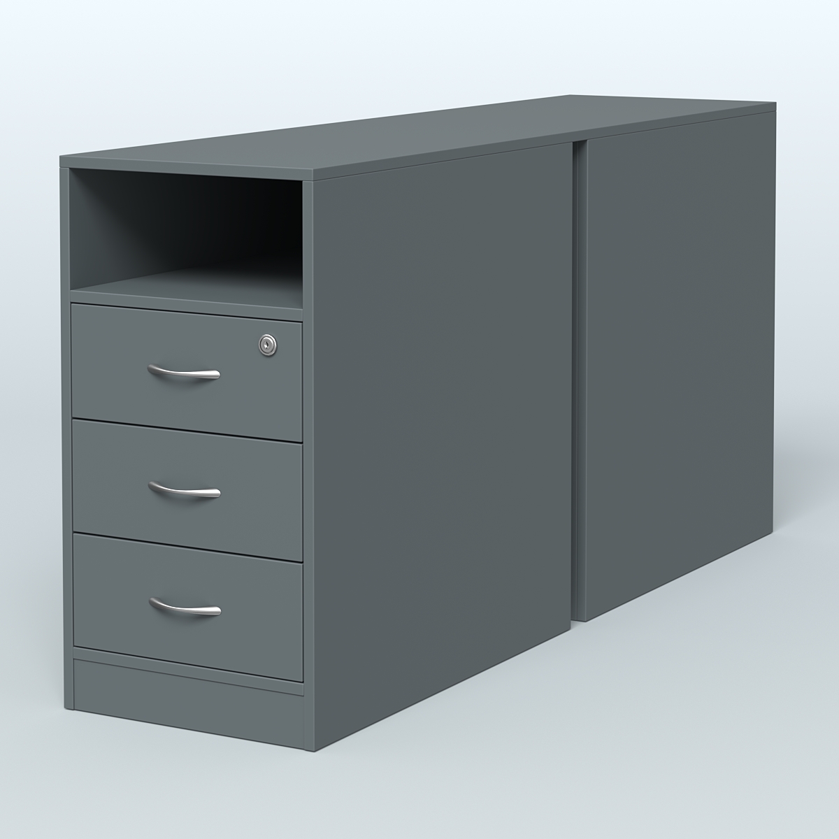 Тумба приставная/опорная двойная Темно-Серый