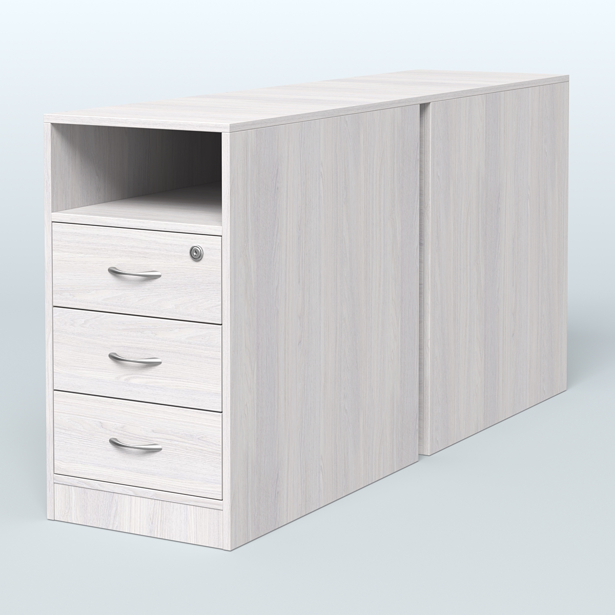 Тумба приставная/опорная двойная Ясень Анкор светлый