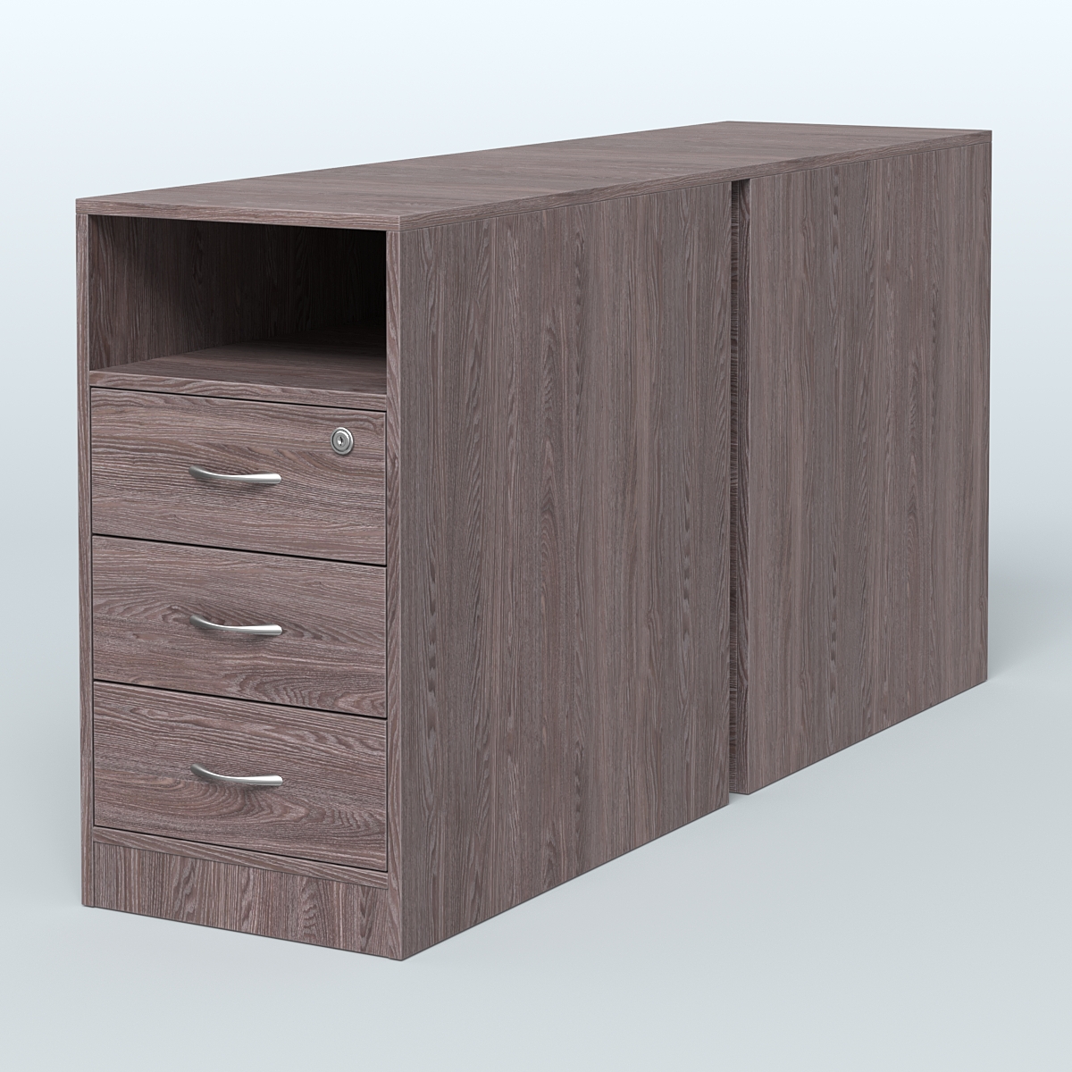 Тумба приставная/опорная двойная Ясень Анкор темный