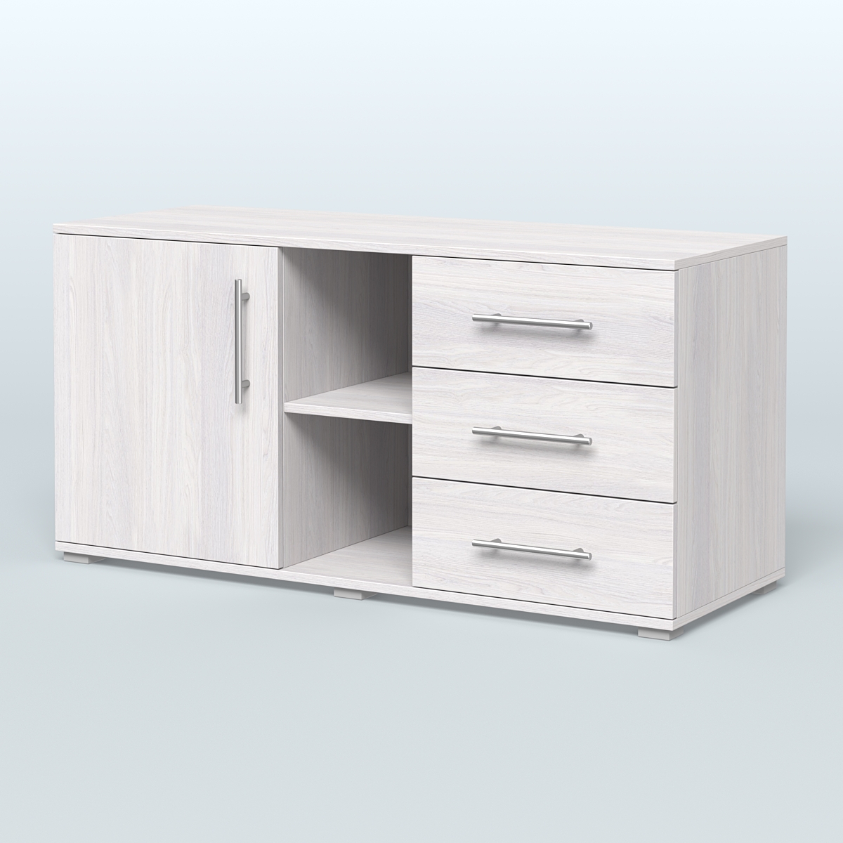 Тумба сервисная Фламинго, цвет антрацит + акация Ясень Анкор светлый