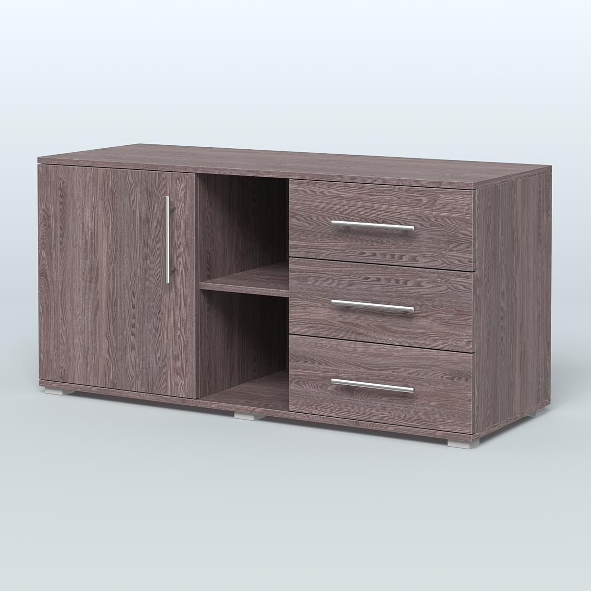 Тумба сервисная Фламинго, цвет антрацит + акация Ясень Анкор темный