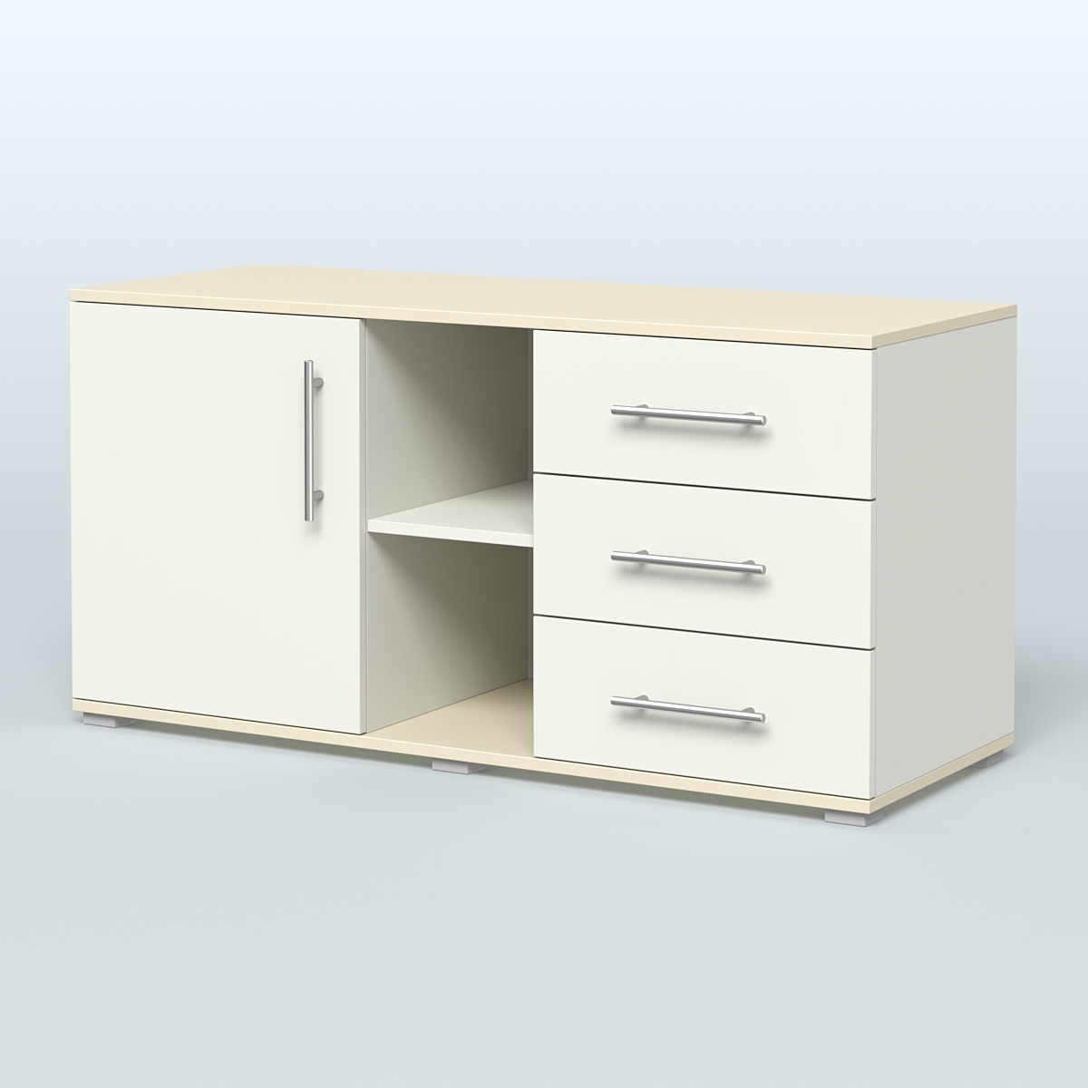 Тумба сервисная Фламинго, цвет антрацит + акация Белый + Крем Вайс