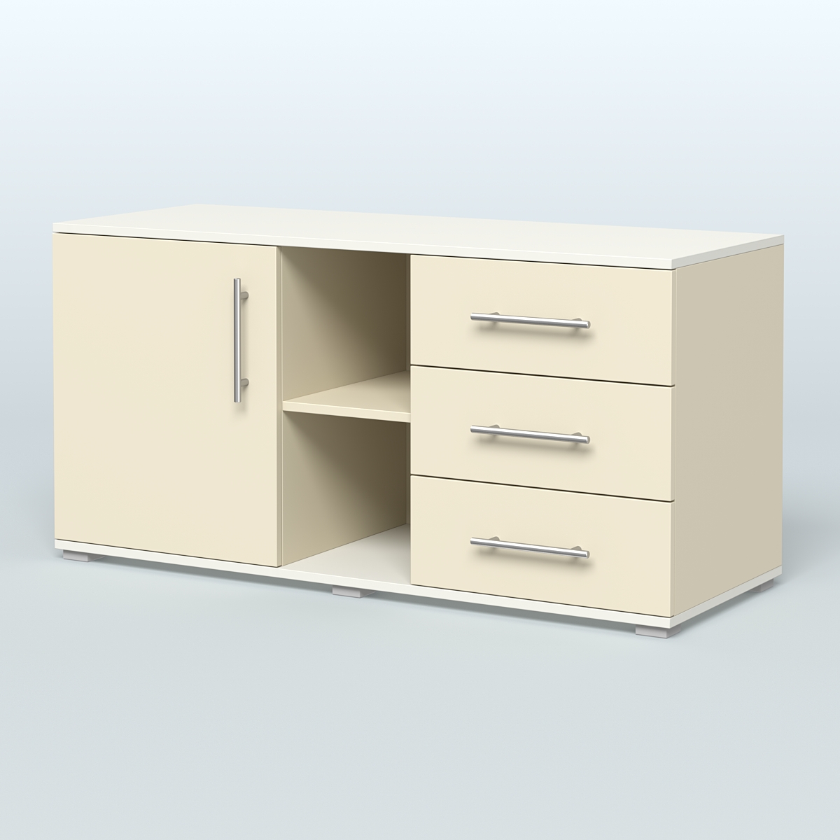 Тумба сервисная Фламинго, цвет антрацит + акация Крем Вайс + Белый