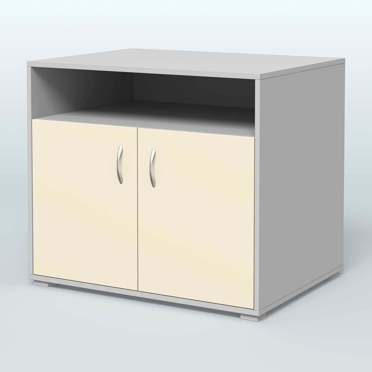 Тумба под оргтехнику Стандарт Серый + Крем Вайс