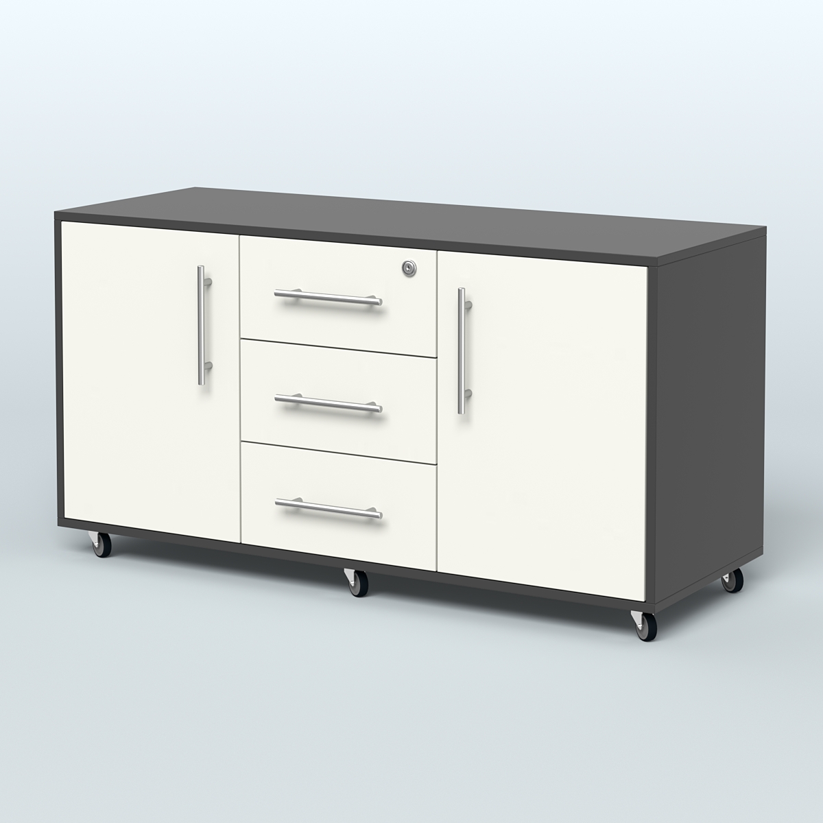 Тумба приставная Брента, цвет белый Черный + Белый