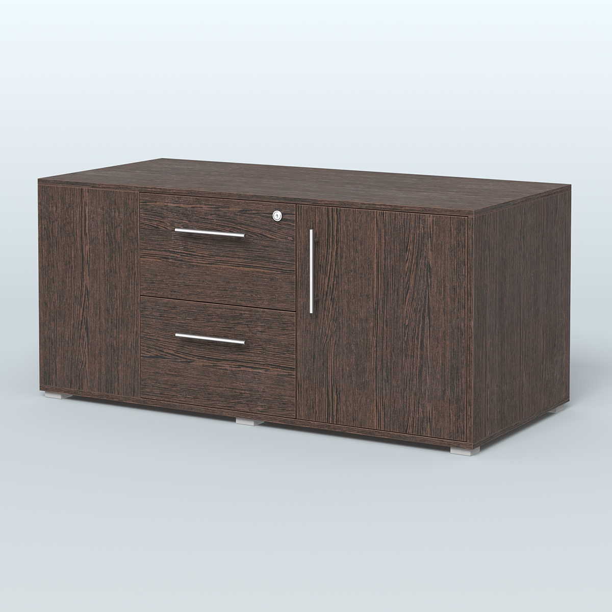 Тумба двусторонняя с отсеком и двумя открытыми полками Платинум Персонал Дуб Венге