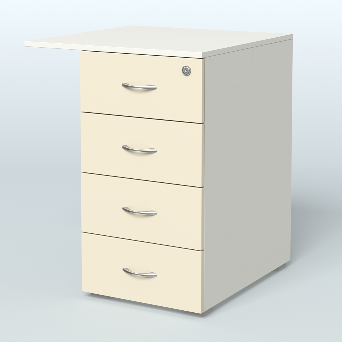 Брифинг-приставка с тумбой Прайм Белый + Крем Вайс