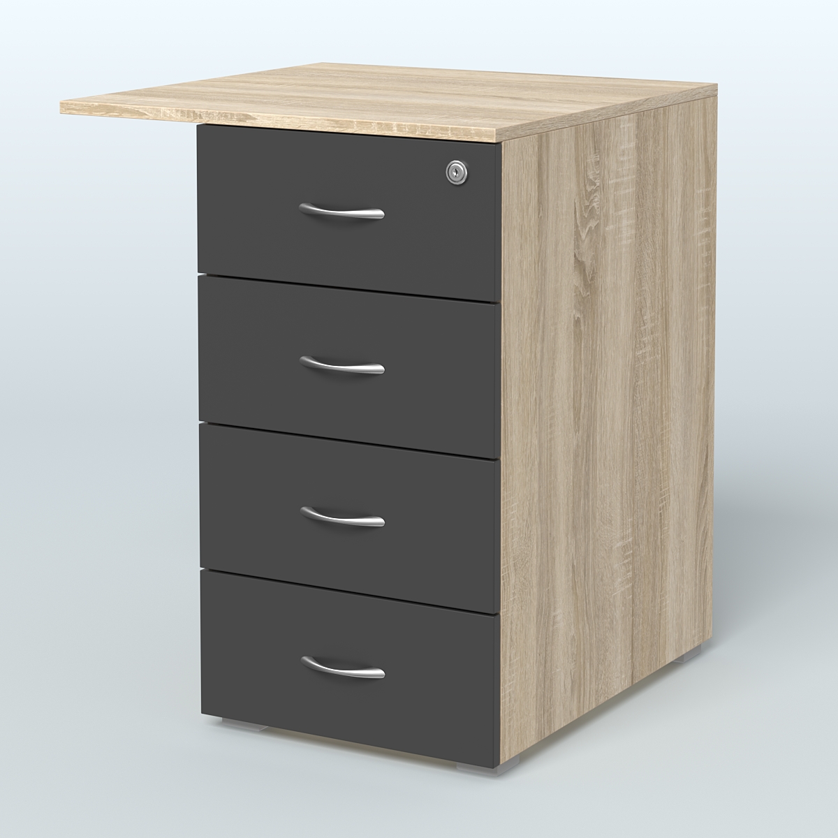 Брифинг-приставка с тумбой Прайм Дуб Сонома + Черный