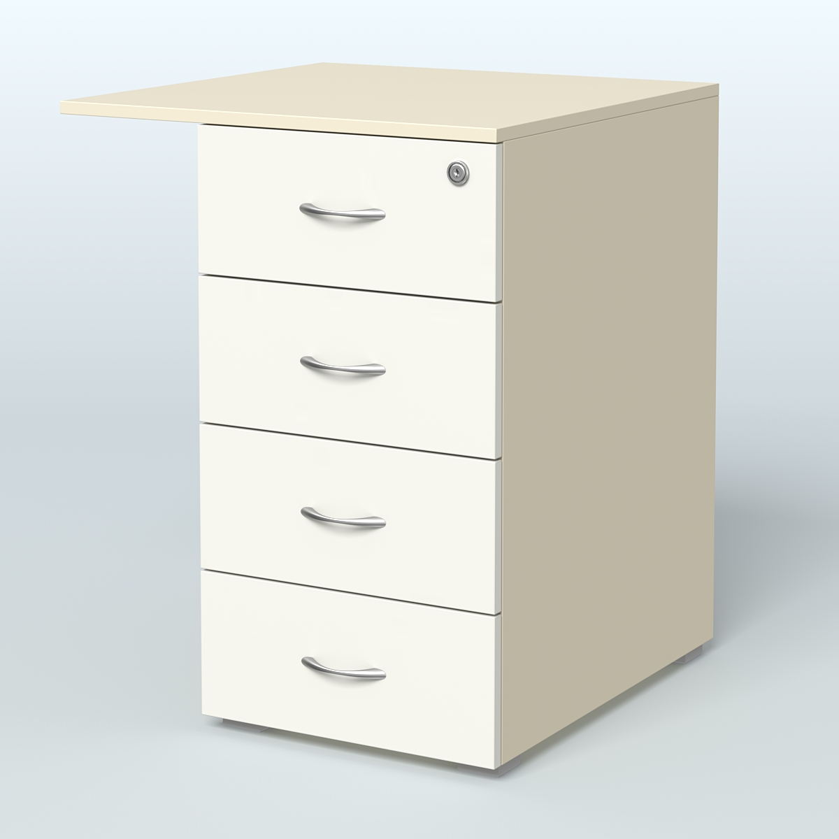 Брифинг-приставка с тумбой Прайм Крем Вайс + Белый