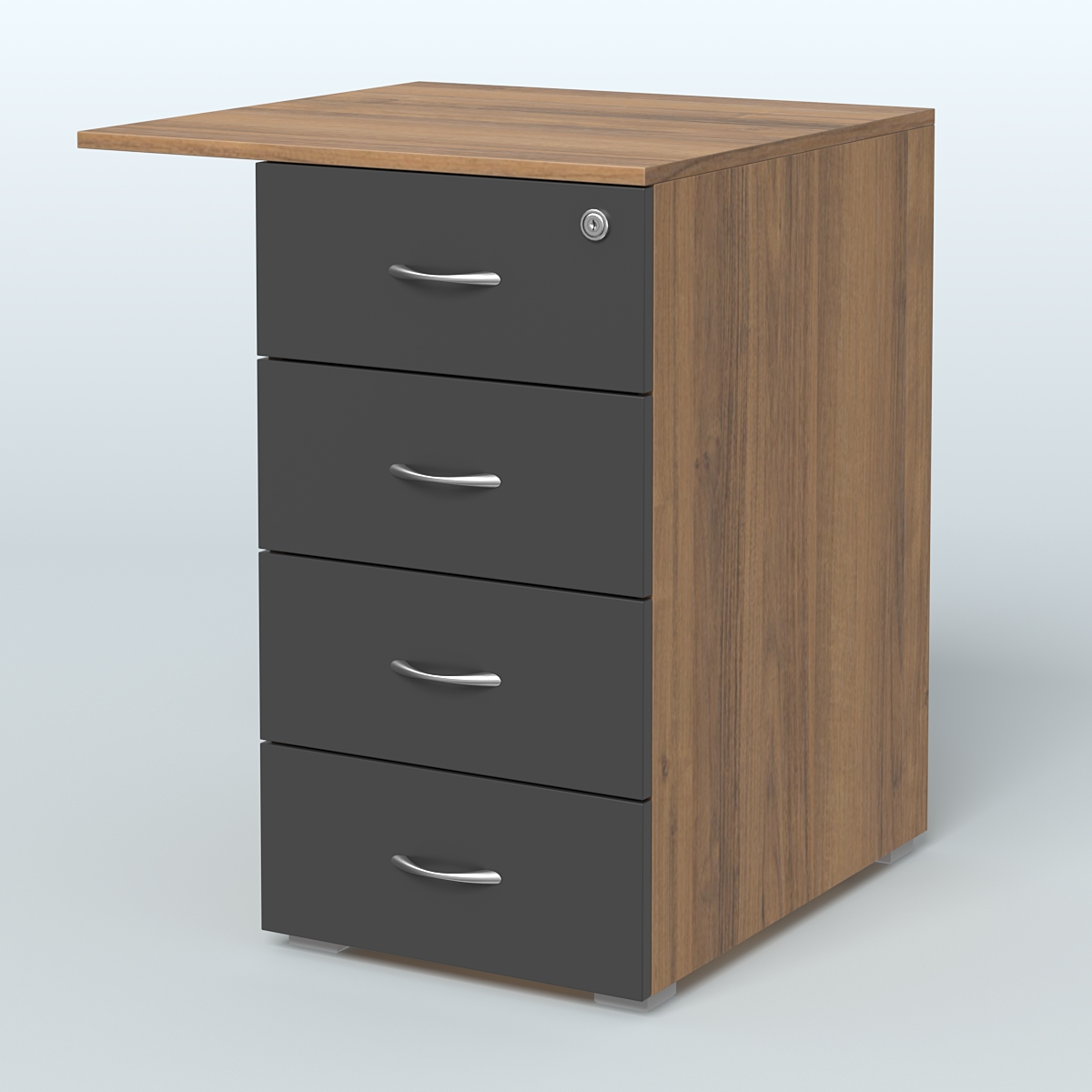 Брифинг-приставка с тумбой Прайм Орех + Черный