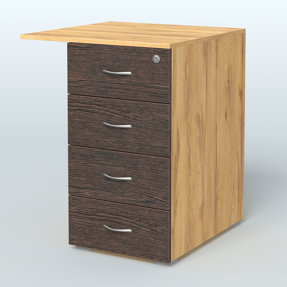 Брифинг-приставка с тумбой Прайм Дуб Золотистый + Дуб Венге