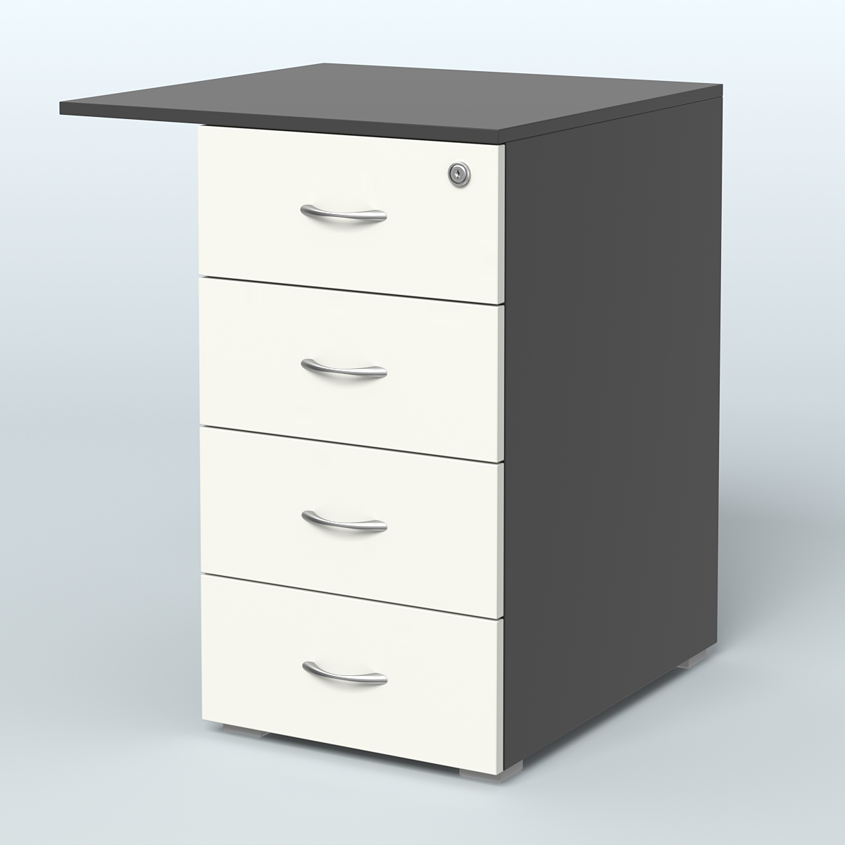 Брифинг-приставка с тумбой Прайм Черный + Белый