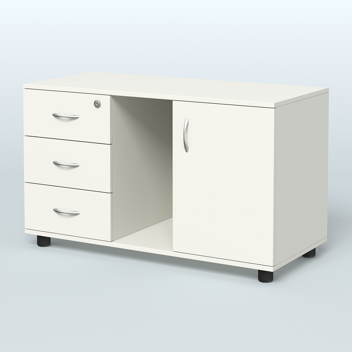 Тумба сервисная левая (на опорах) Камелот Белый