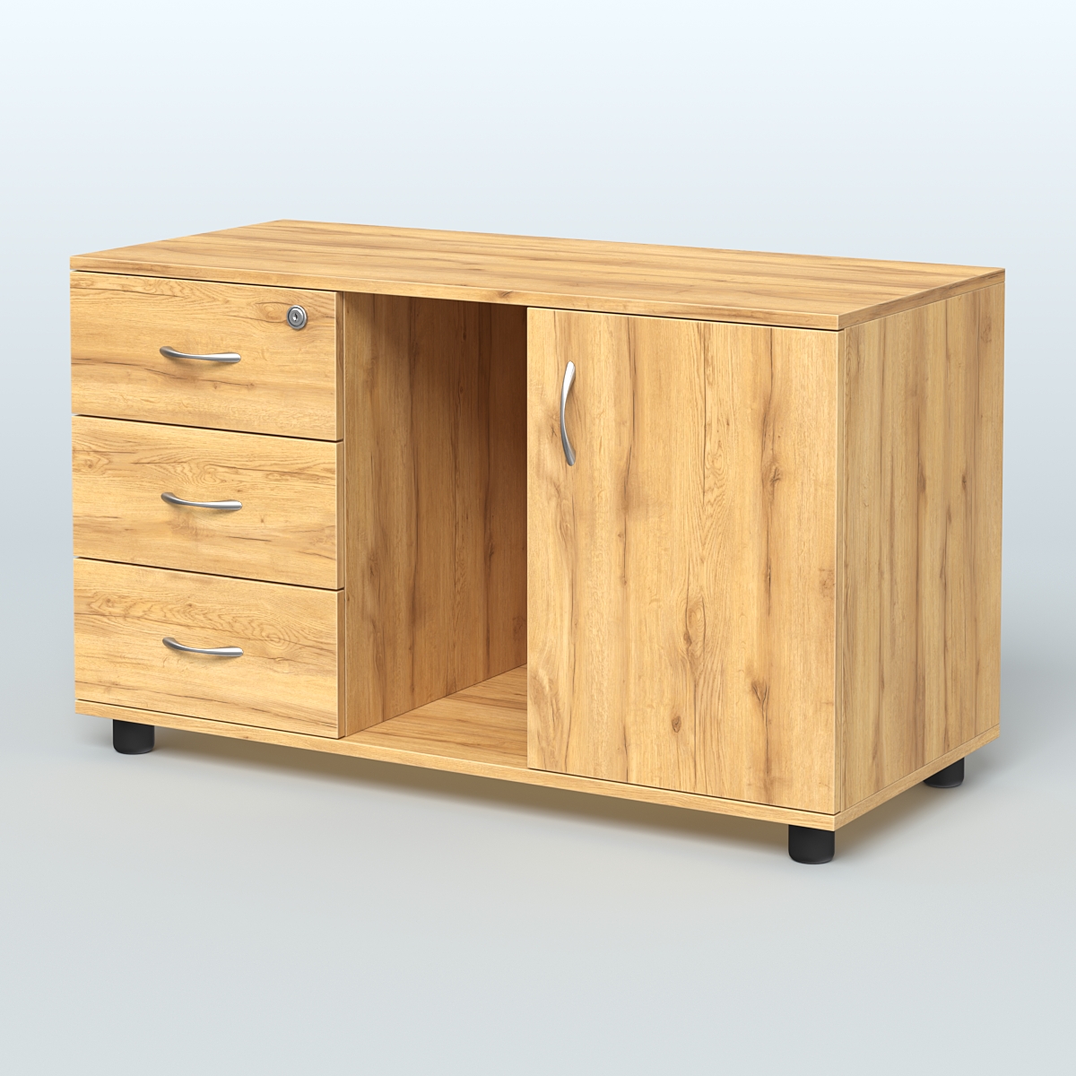 Тумба сервисная левая (на опорах) Камелот Дуб Золотистый