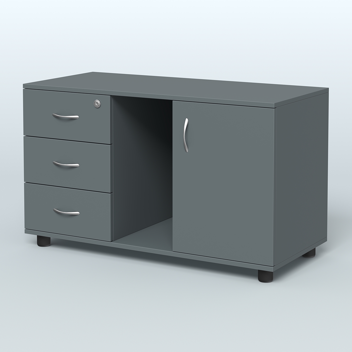 Тумба сервисная левая (на опорах) Камелот Темно-Серый