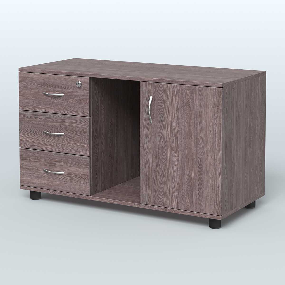 Тумба сервисная левая (на опорах) Камелот Ясень Анкор темный